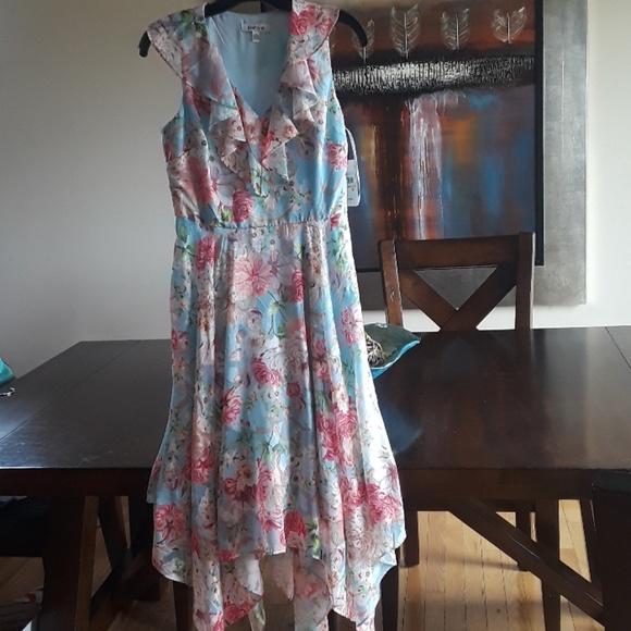 Kensie Ruffle Asymmetrical Floral Dress - Picture 3 of 5